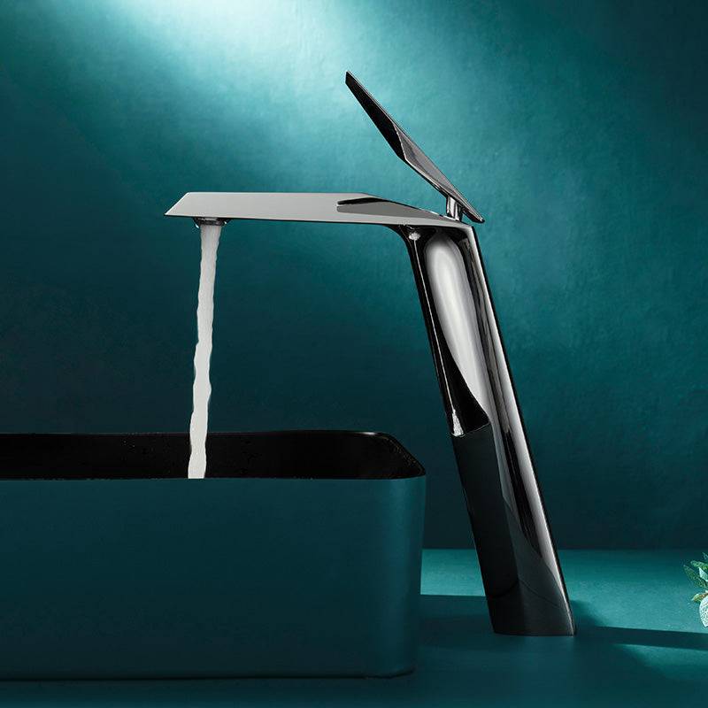 Llave Grifo Mezcladora Monomando De Lujo Para Baño Plateado Cromado Diamante