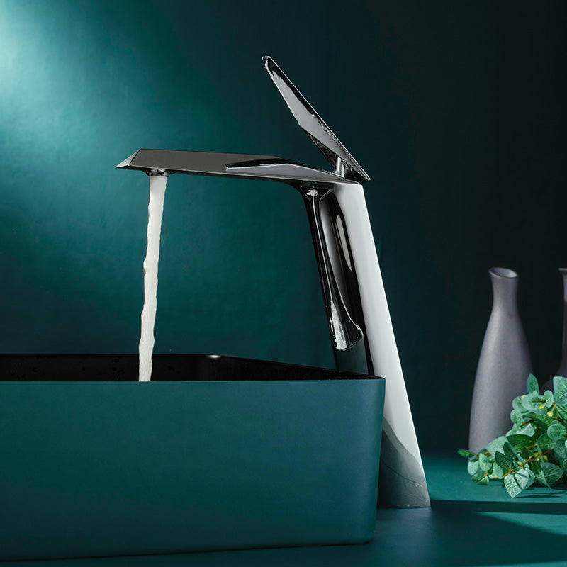 Llave Grifo Mezcladora Monomando De Lujo Para Baño Plateado Cromado Diamante